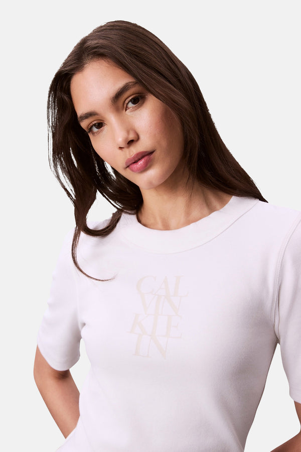 Top uni manches courtes Blanc - Calvin Klein