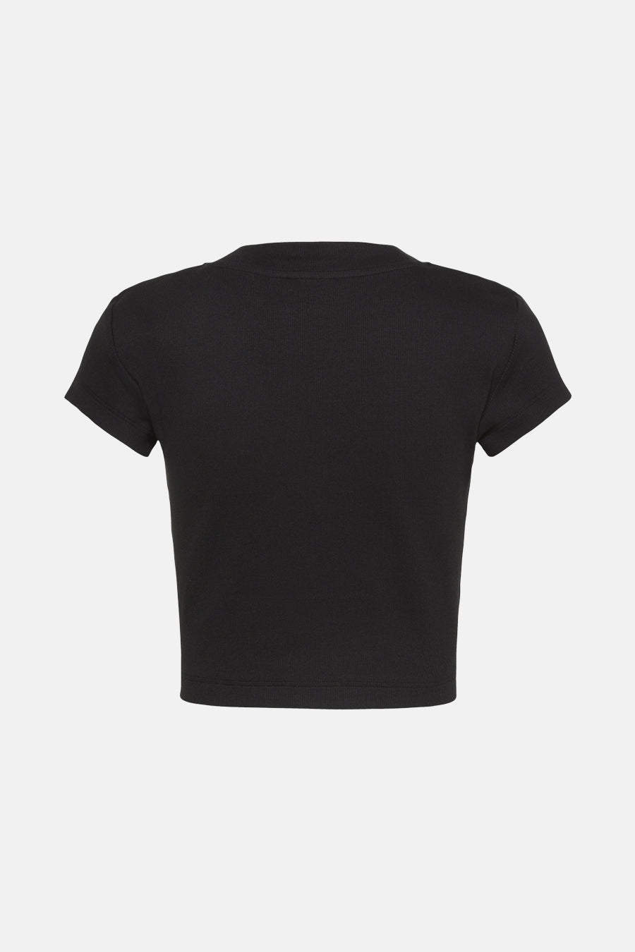 Zwart T-shirt met korte mouwen van Calvin Klein, met een geribbelde textuur.