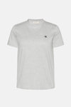 Grijs T-shirt met korte mouwen van Calvin Klein Jeans met geborduurd logo op de borst.