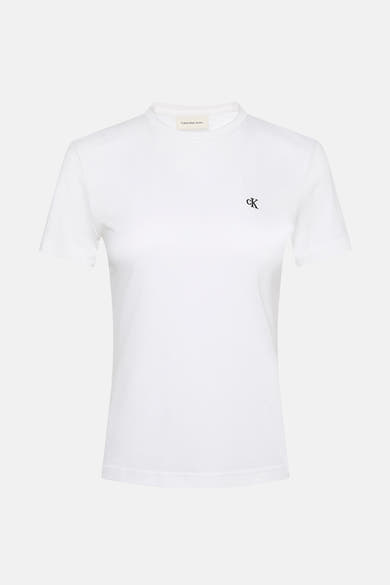 Wit T-shirt met korte mouwen van Calvin Klein Jeans, met een discreet logo op de voorkant.
