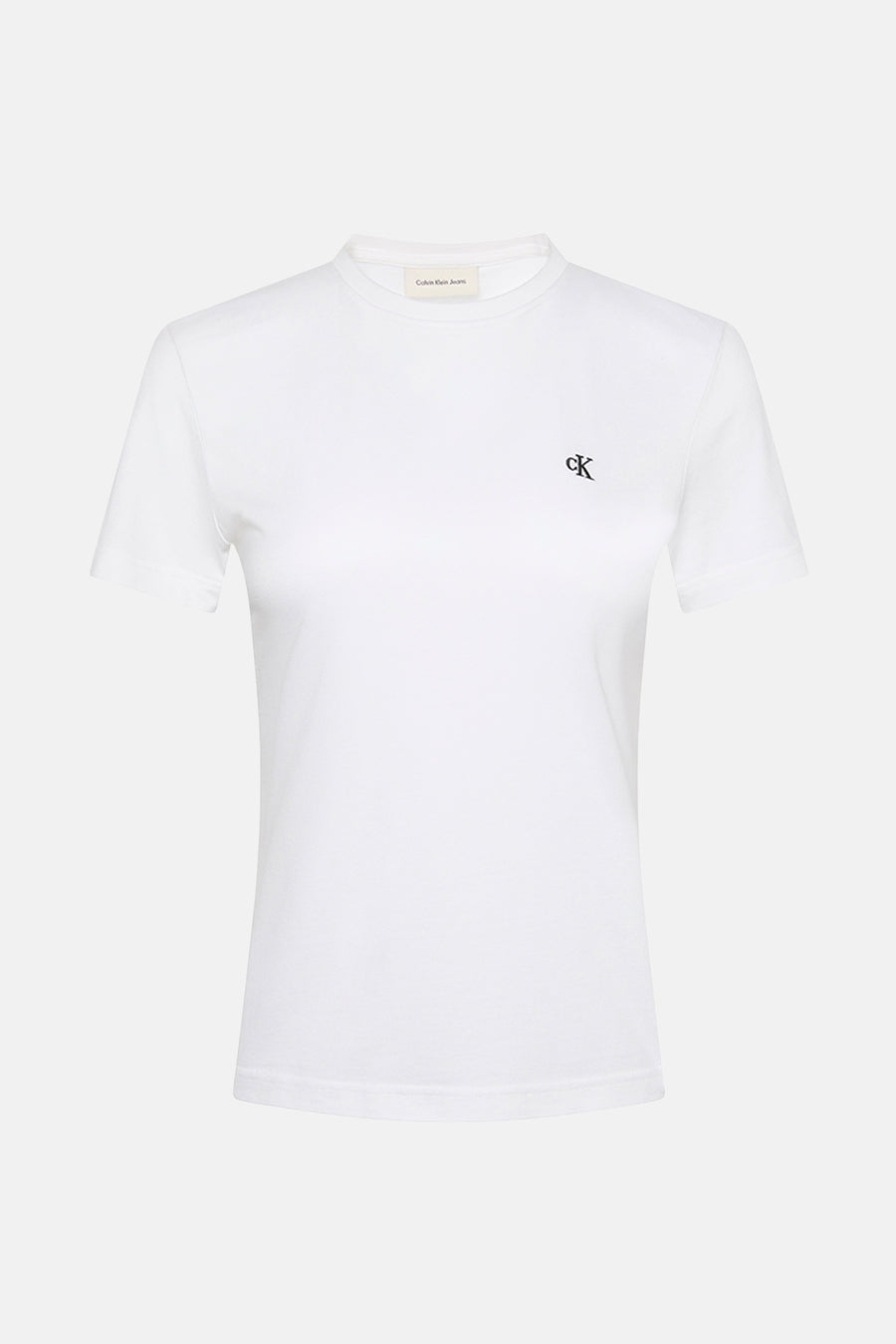 Wit T-shirt met korte mouwen van Calvin Klein Jeans, met een discreet logo op de voorkant.