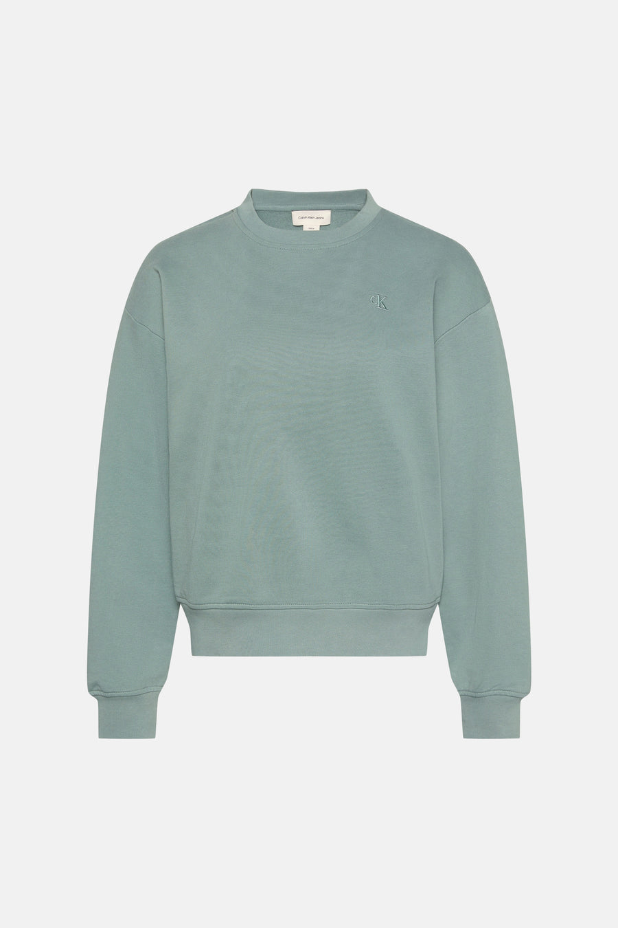 Sweat vert en coton de Calvin Klein Jeans avec le logo sur le devant et manches longues.