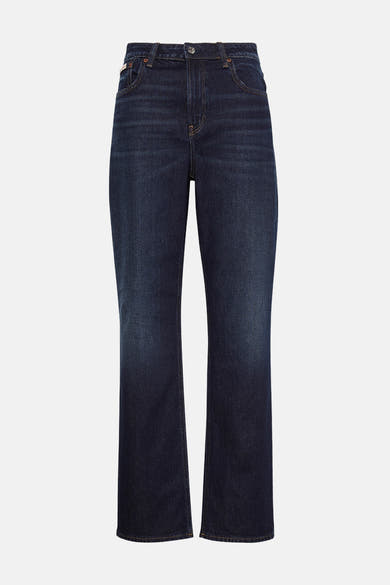 Rechte donkerblauwe spijkerbroek van Calvin Klein, klassieke rechte pasvorm.
