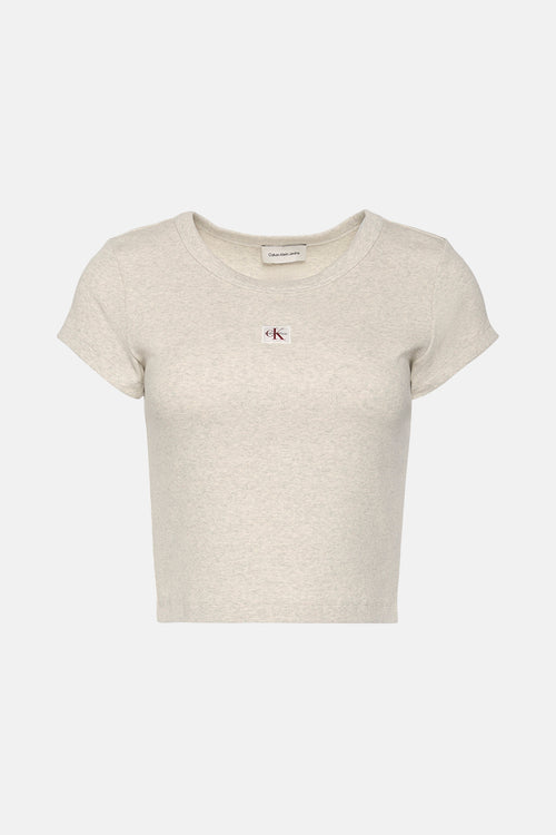 Top uni manches courtes Beige - Calvin Klein