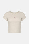 Top uni manches courtes Beige - Calvin Klein