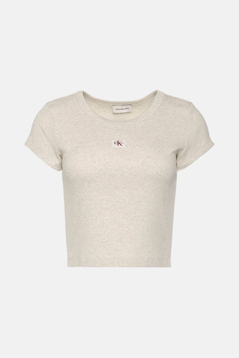 Top uni manches courtes Beige - Calvin Klein