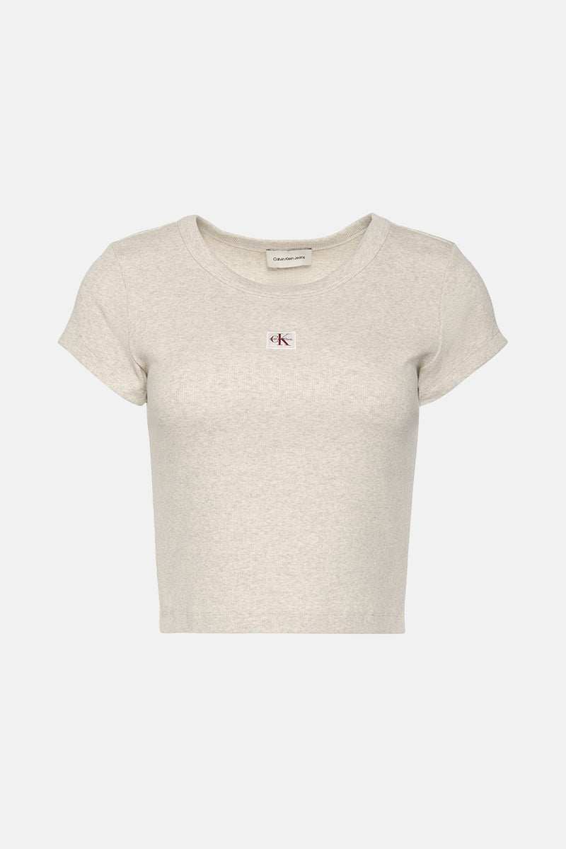 Top uni manches courtes Beige - Calvin Klein