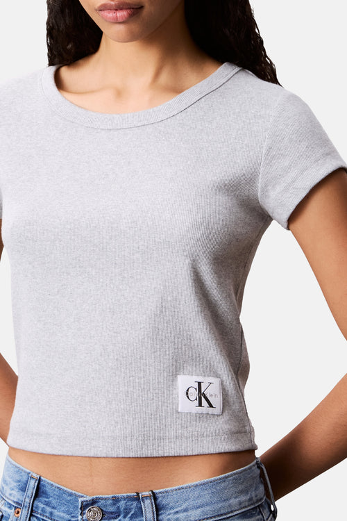 Top uni manches courtes Gris - Calvin Klein