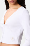Top uni manches longues Blanc - Calvin Klein