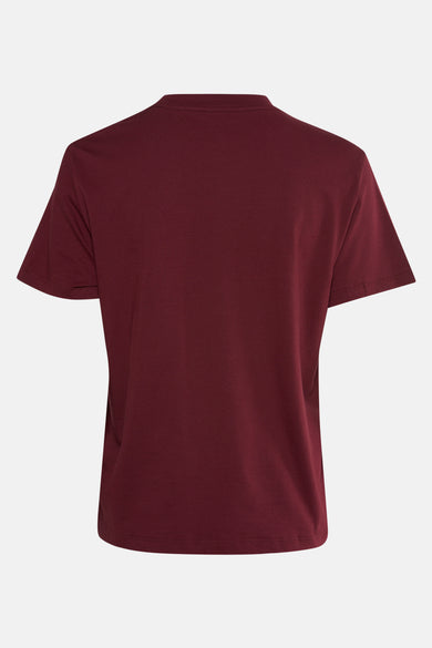 T-shirt à manches courtes rouge de Calvin Klein, vue arrière, coupe classique et tissu uni.
