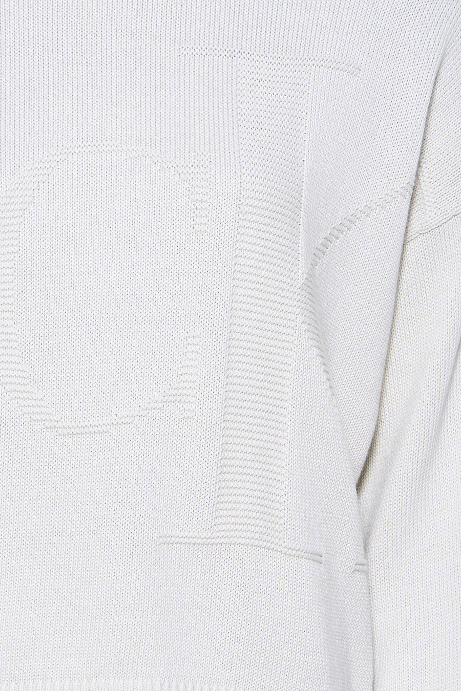 Beige rondehals sweatshirt van Calvin Klein, in een getextureerd breisel met toon-op-toon patroon.