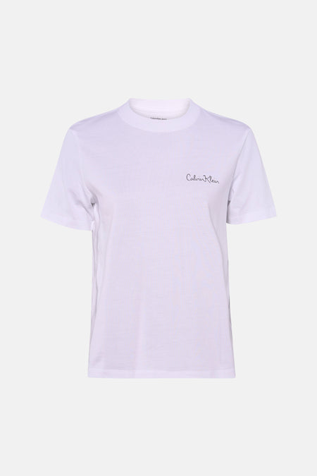 Witte Calvin Klein-shirt-shirt-shirt-shirt-shirt shirt-shirt met metddd logo.