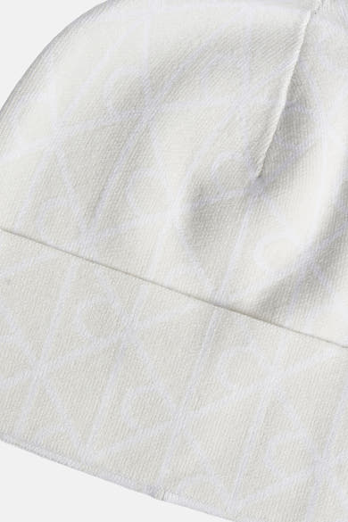 Bonnet beige de Calvin Klein avec motif subtil sur toute la surface et texture côtelée.