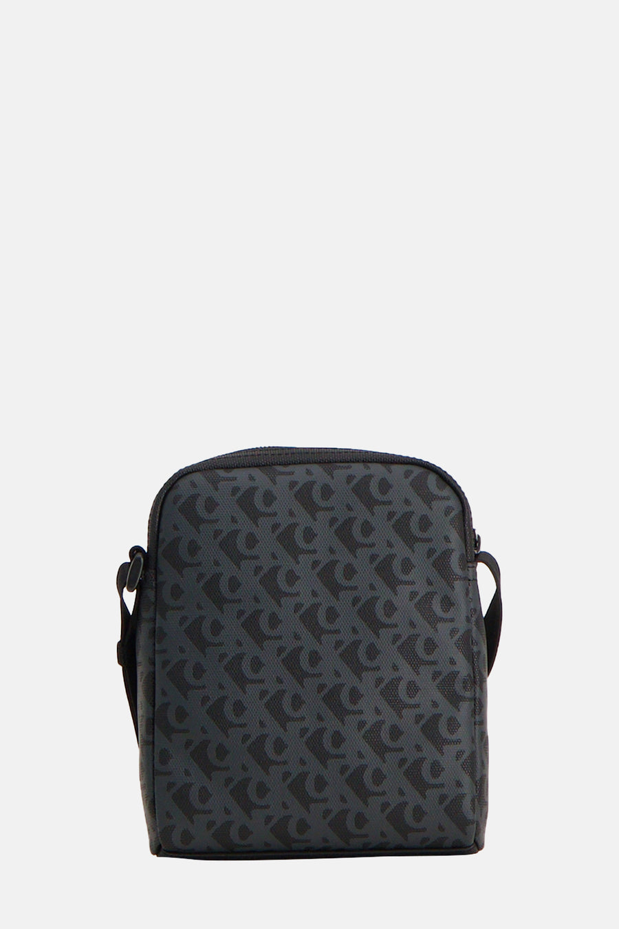 Grijze Calvin Klein schoudertas met ton-sur-ton monogrampatroon.