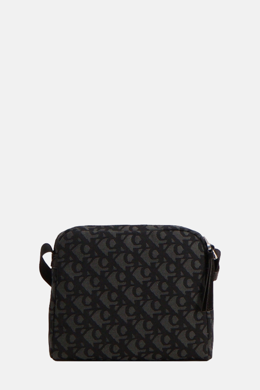 Sac à bandoulière noir de Calvin Klein avec motif logo répété sur toute la surface.
