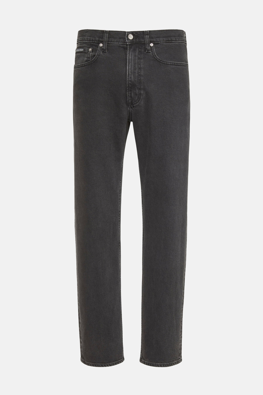 Zwarte Calvin Klein spijkerbroek, met een klassieke pasvorm en een discrete denimtextuur.