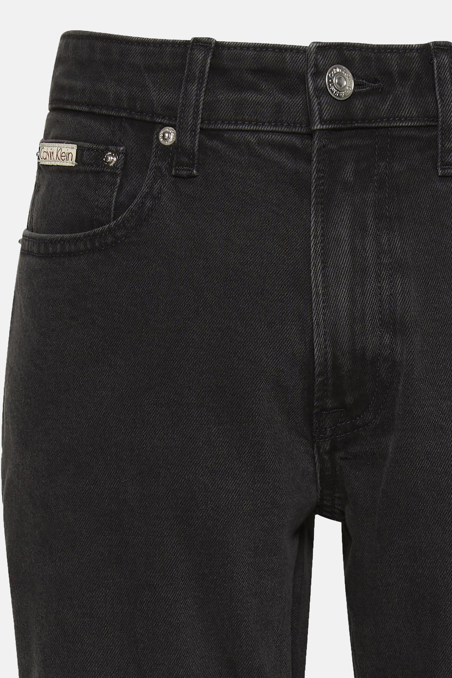 Zwarte Calvin Klein slim fit jeans met zilverkleurige details.