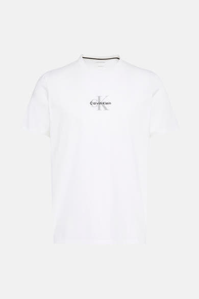 T-shirt à manches courtes blanc de Calvin Klein, avec un logo discret sur le devant.