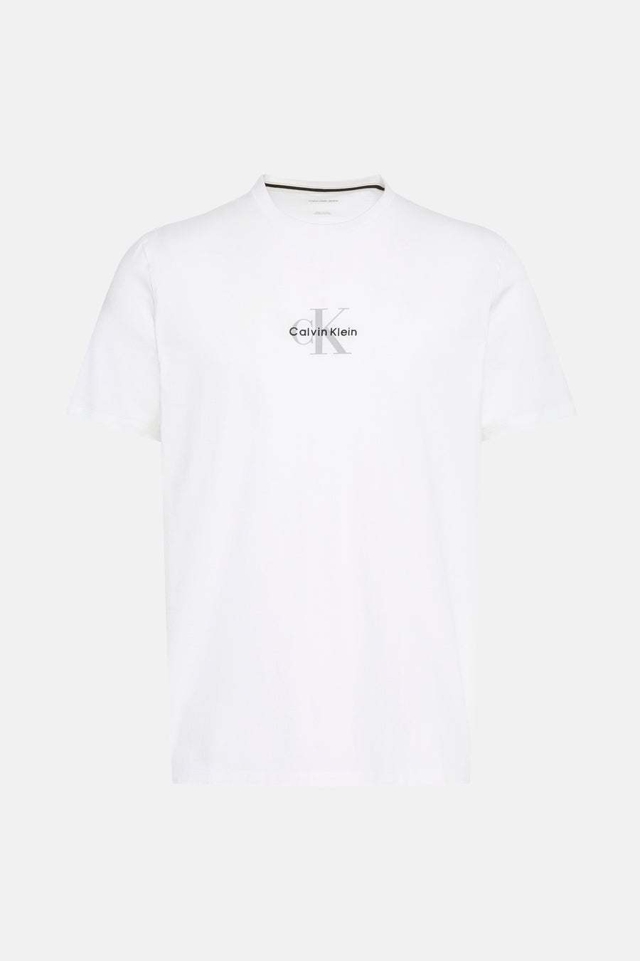 T-shirt à manches courtes blanc de Calvin Klein, avec un logo discret sur le devant.