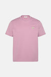 Roze T-shirt met korte mouwen van Calvin Klein, met een discreet vierkant logo op de borst.