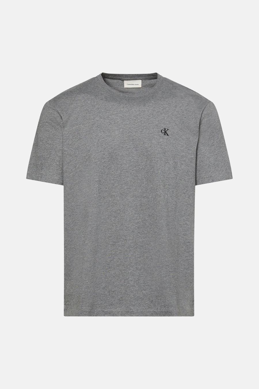 Grijs T-shirt met korte mouwen van Calvin Klein Jeans met geborduurd CK-logo.