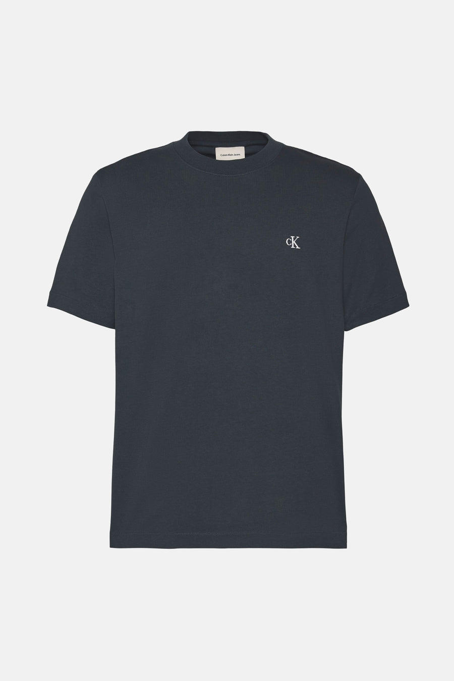Blauw T-shirt met korte mouwen van Calvin Klein Jeans, met geborduurd logo op de borst.