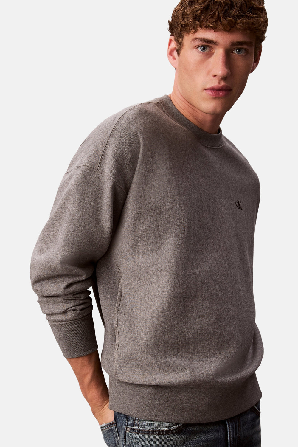 Sweater met ronde hals grijs - Calvin Klein