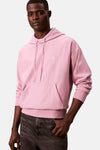 Sweat à capuche rose en coton par Calvin Klein, avec cordon de serrage et poche kangourou.