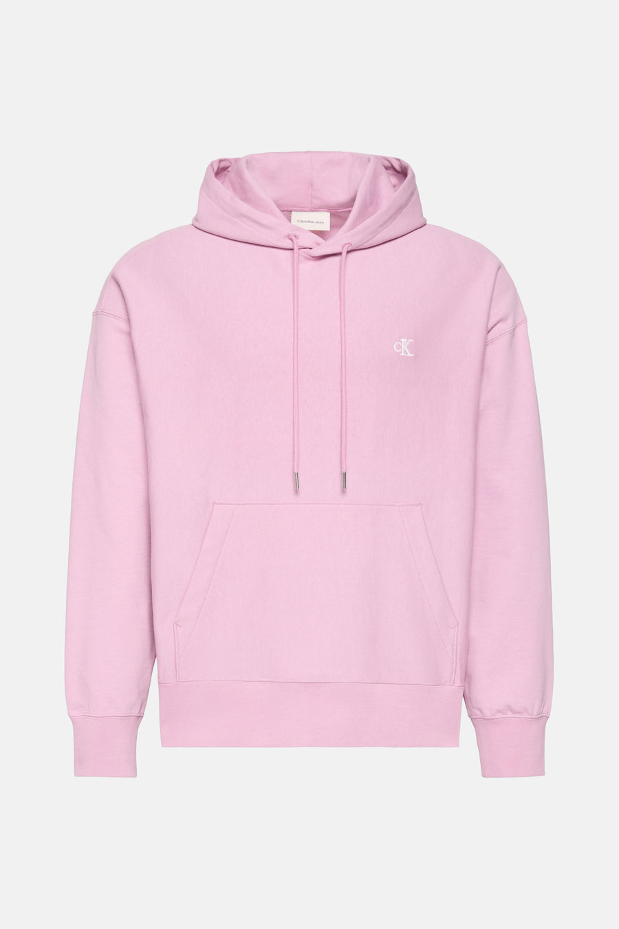 Sweat à capuche rose de Calvin Klein Jeans avec cordon de serrage et logo subtil.