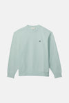 Sweat-shirt bleu clair de Calvin Klein Jeans, avec le logo 'cK' brodé sur le devant.