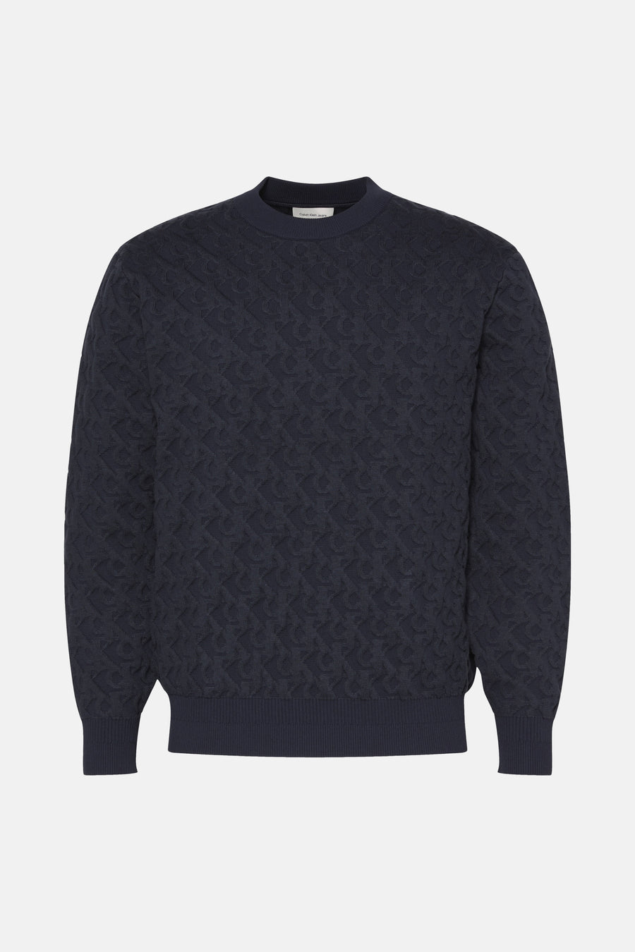 Pull bleu de Calvin Klein Jeans, avec un motif texturé all-over.