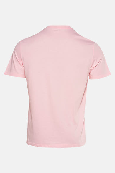 T-shirt à manches courtes rose de Calvin Klein, vue arrière sur fond clair.