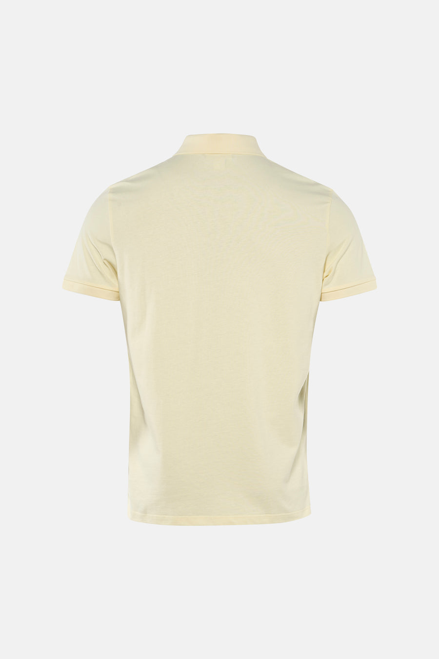 Gele T-shirt met korte mouwen van Calvin Klein, achteraanzicht op neutrale achtergrond.