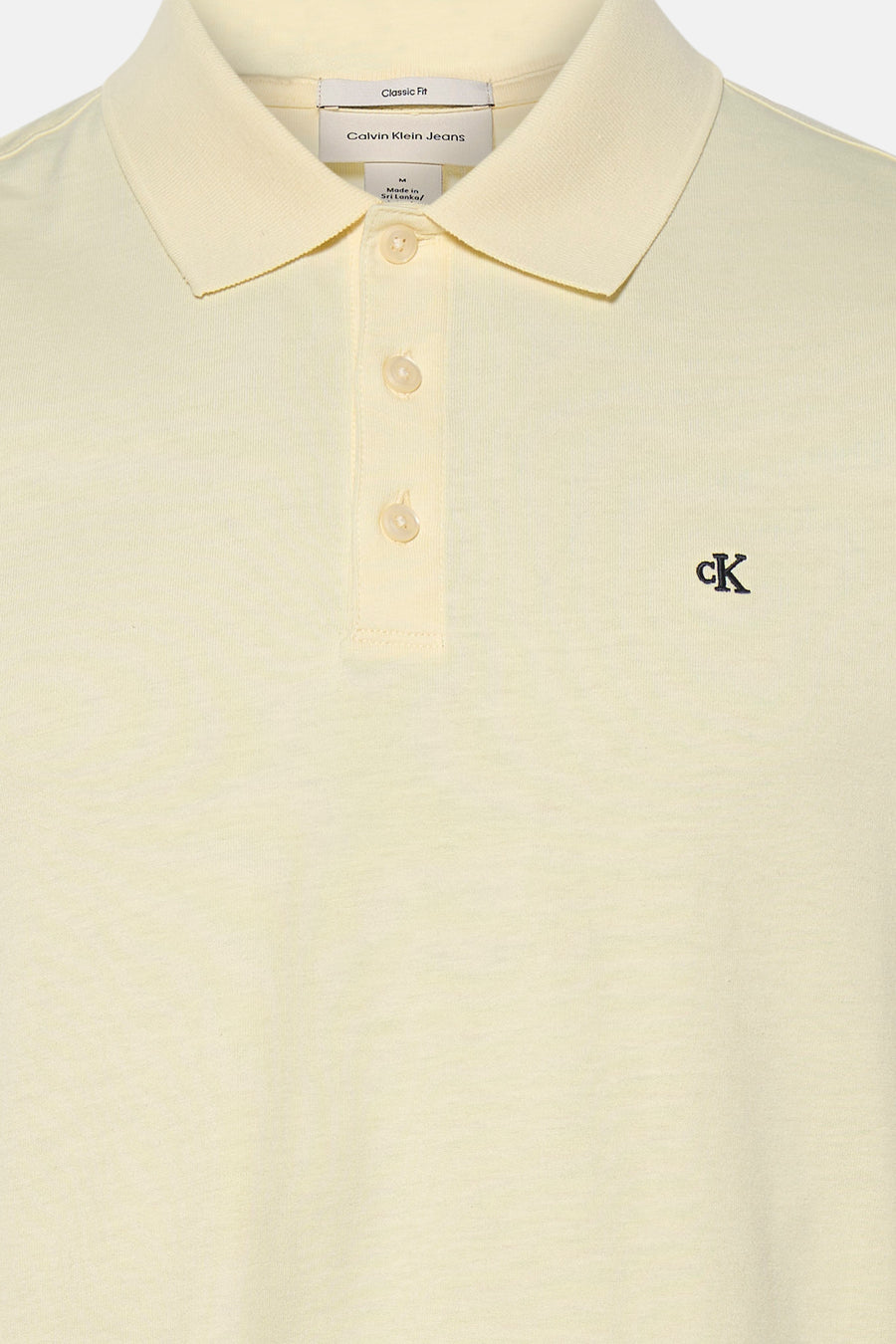 Korte mouwen poloshirt geel van Calvin Klein Jeans met geborduurd ck-logo.