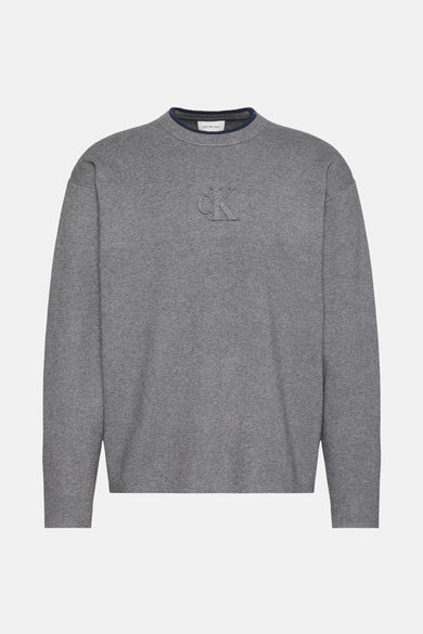 Pull met ronde hals - grijs