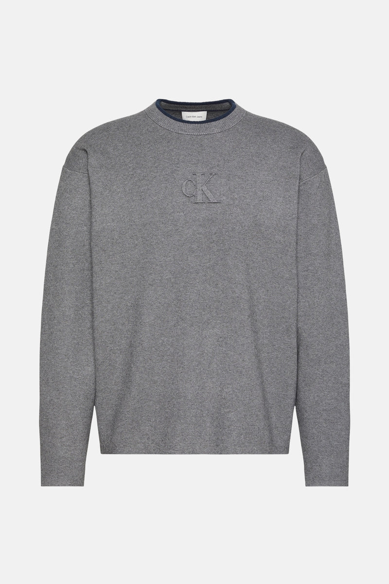 Pull met ronde hals - grijs