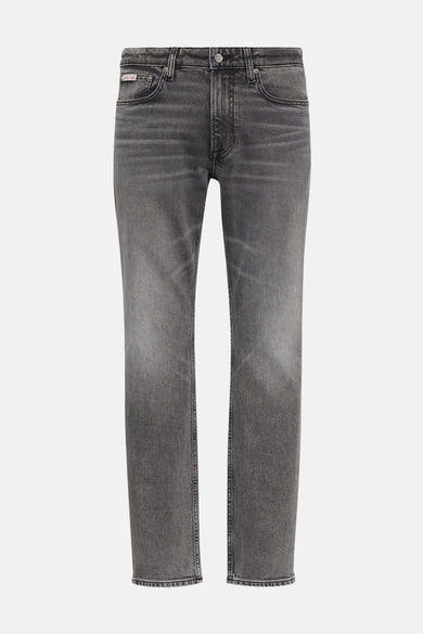 Calvin Klein slim jeans in middengrijs denim, met subtiele vervaging aan de voorkant.