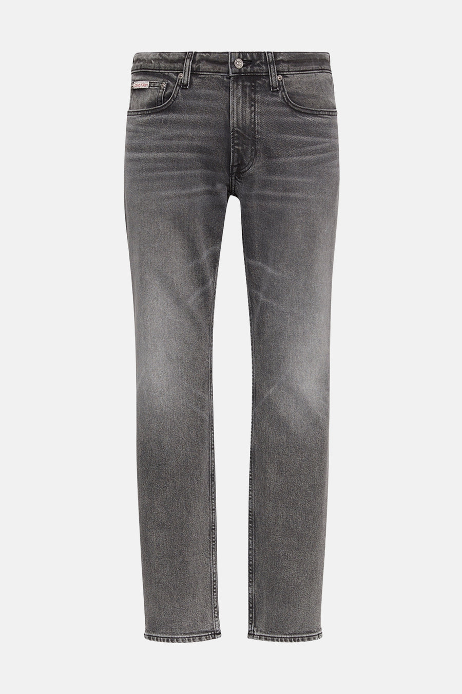Calvin Klein slim jeans in middengrijs denim, met subtiele vervaging aan de voorkant.