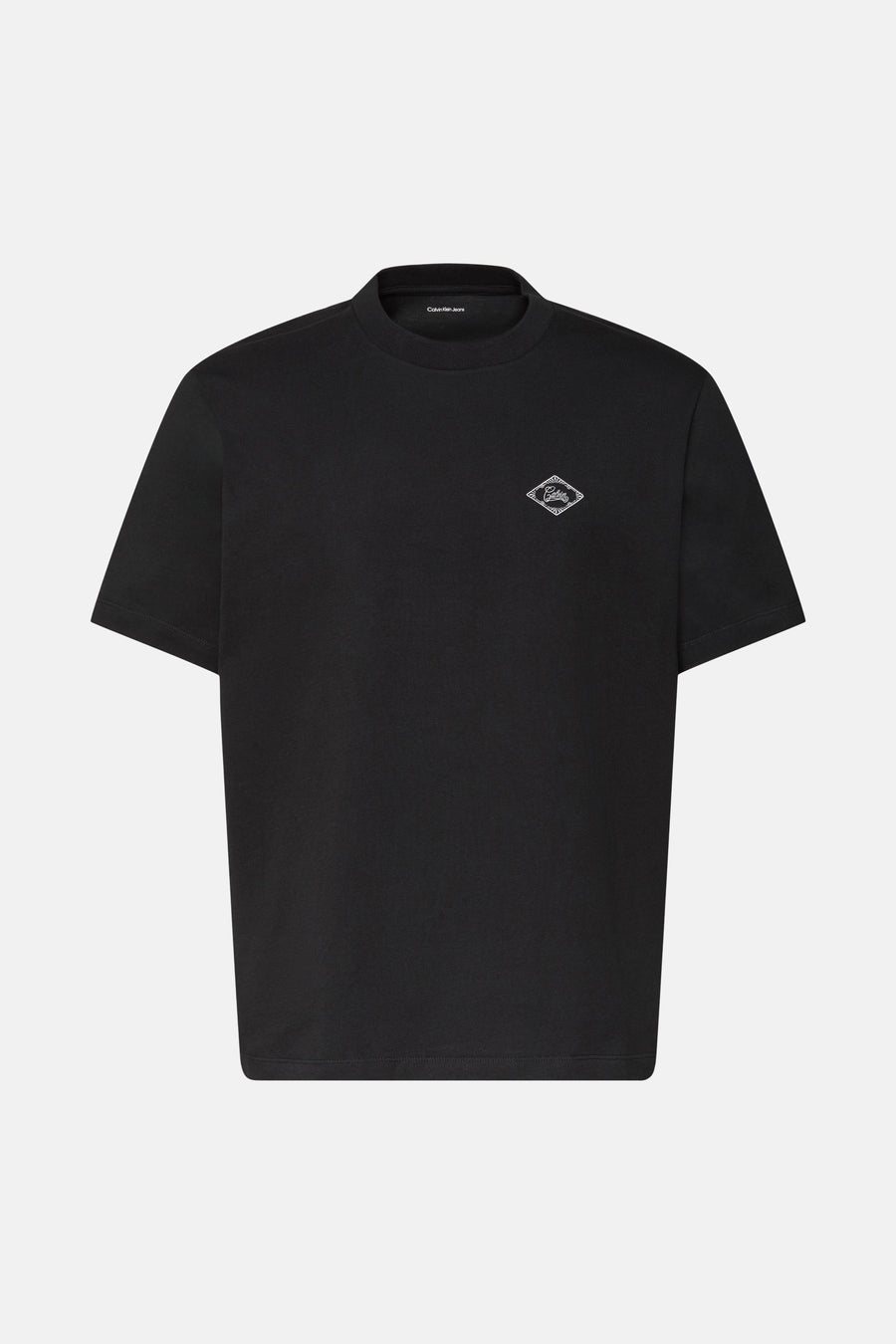 Zwart T-shirt met korte mouwen van Calvin Klein Jeans met een logo op de borst.