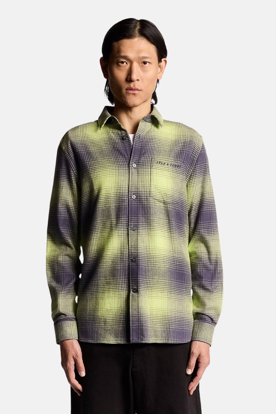 Multikleurig overhemd met lange mouwen van LYLE & SCOTT, met ruitpatroon en borstzak.