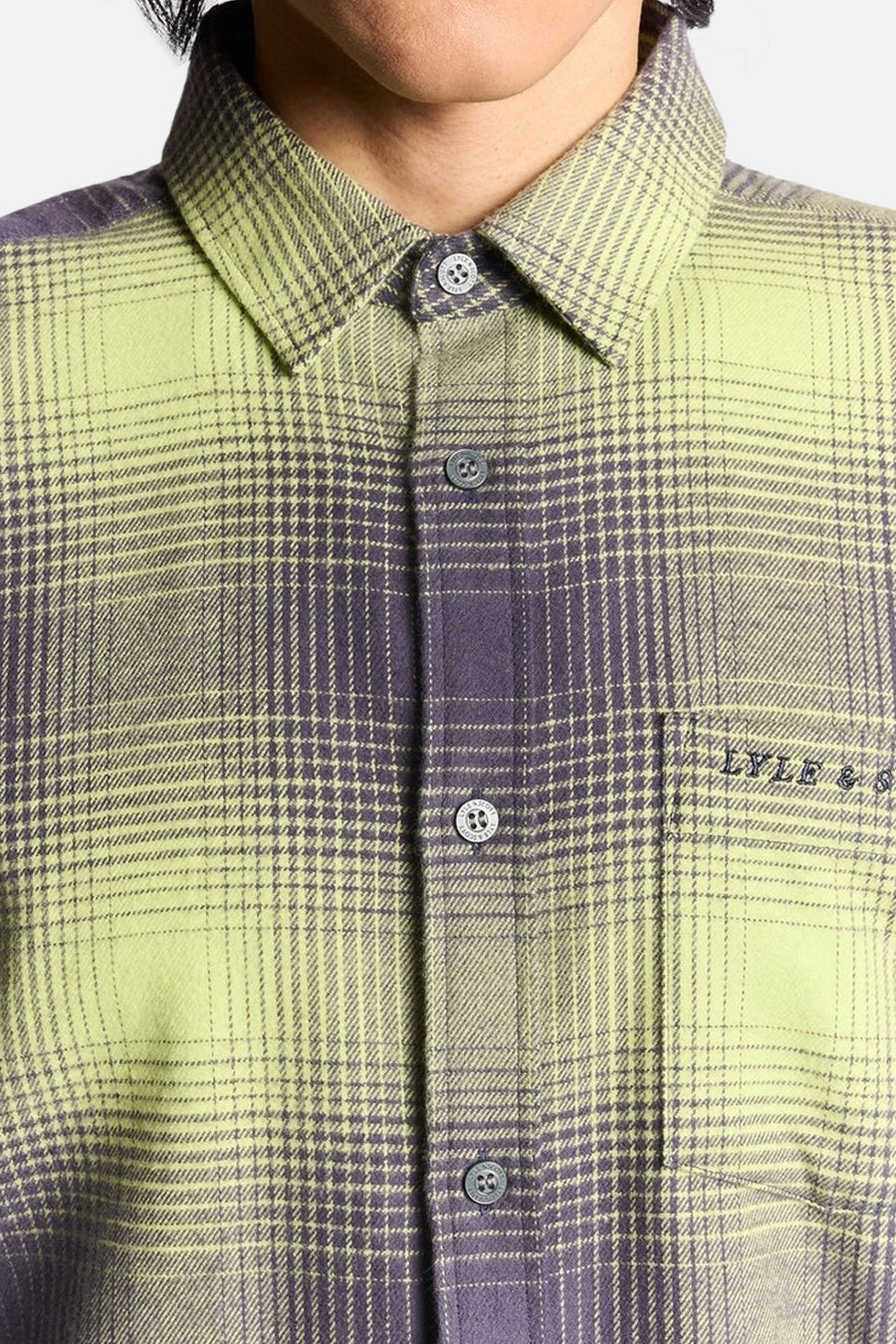 Multikleurig overhemd met lange mouwen van LYLE & SCOTT, geruit en met borstzak.