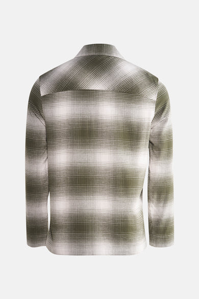 Groen geruit overhemd met lange mouwen van LYLE & SCOTT, achterzijde.