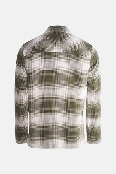 Groen geruit overhemd met lange mouwen van LYLE & SCOTT, achterzijde.