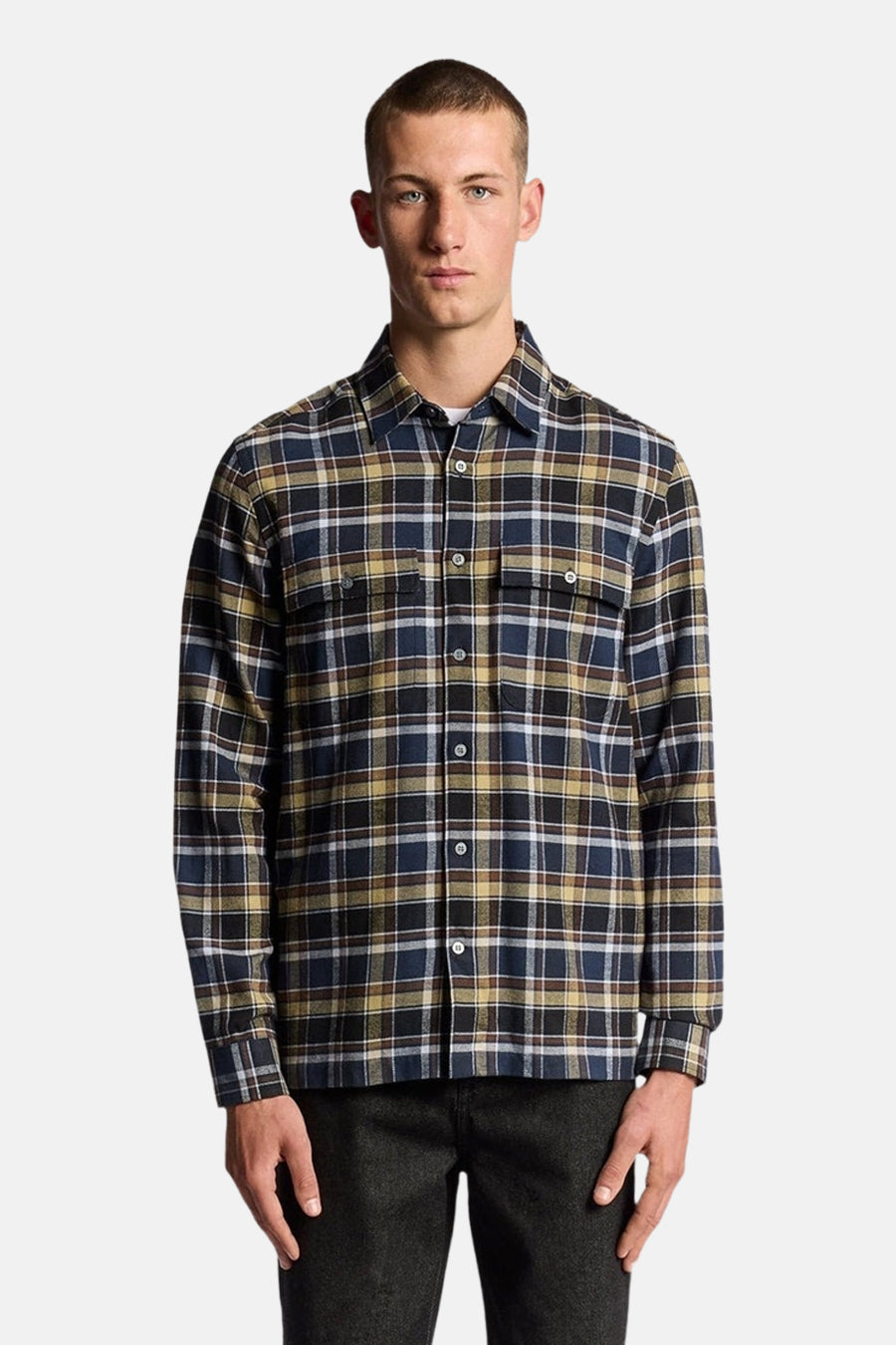 Chemise à manches longues multicolore de LYLE & SCOTT, à carreaux avec deux poches poitrine boutonnées.