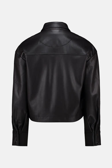 Chemise à manches longues marron by ZABAIONE, vue de dos, avec des manches longues et des poignets boutonnés.