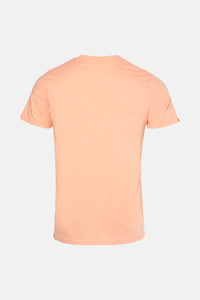 Oranje T-shirt met korte mouwen van SUPERDRY, effen, van achteren gezien.