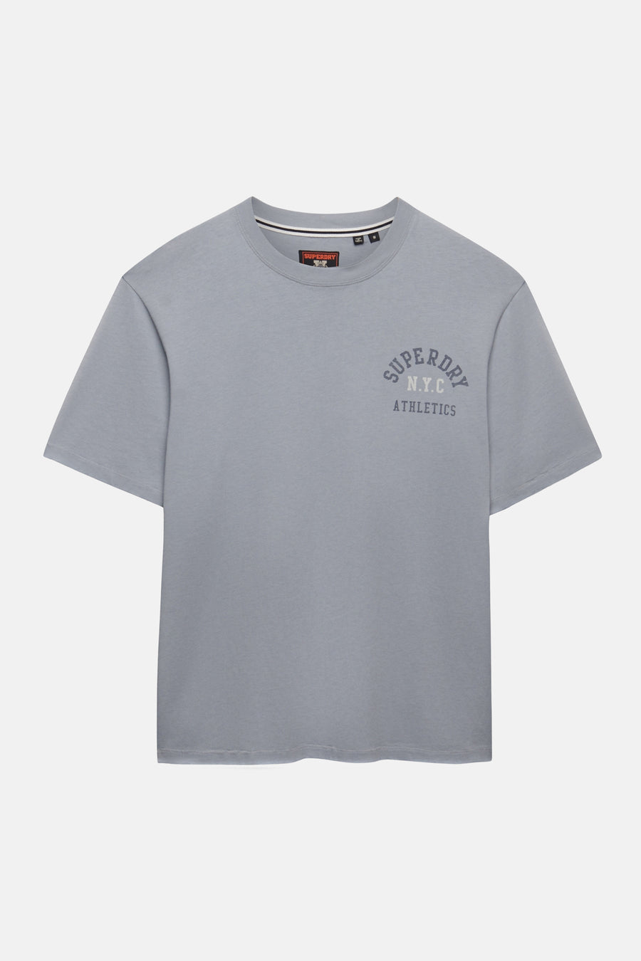 Blauw T-shirt met korte mouwen van SUPERDRY, met decoratieve opdruk op de voorkant.
