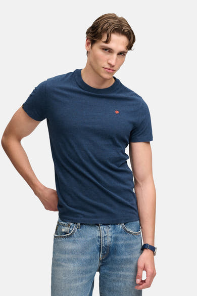 T-shirt met korte mouwen - Diepzeeblauwe gemêleerd/Oranje