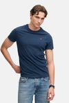 T-shirt met korte mouwen - Diepzeeblauwe gemêleerd/Oranje