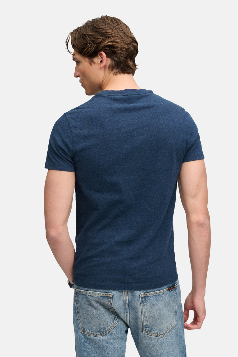 T-shirt met korte mouwen - Diepzeeblauwe gemêleerd/Oranje